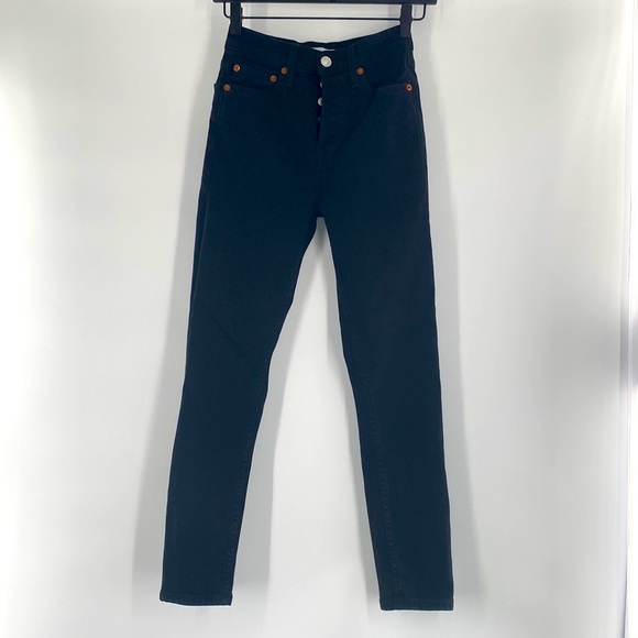 RE/DONE ORIGINAL Stretch High-Rise Ankle Crop Skinny Jeans - Picture 4 of 13